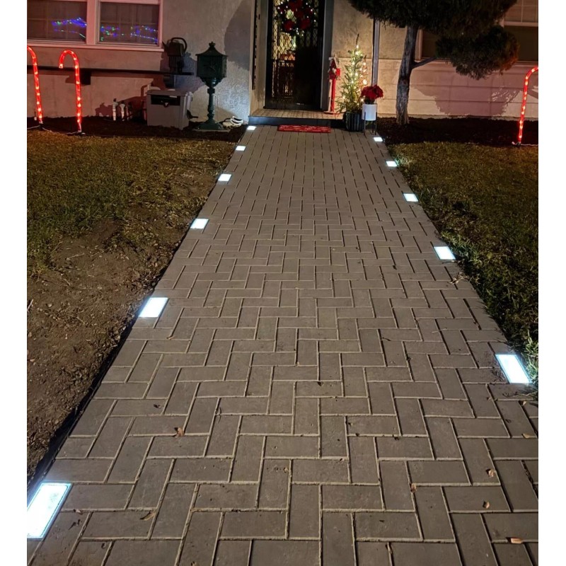ShopTJB 3-Color Dimmable Solar Landscape 4"x8" Brick Paver Lights w/Remote