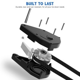 12-Pack 1/8" Adjustable Rope Hanger, Heavy Duty Retractable Ratchet Tie Down Strap with Reinforced Gear, Pulley System for Hanging Plants Grow Light and Tie-Downs for Various Purposes