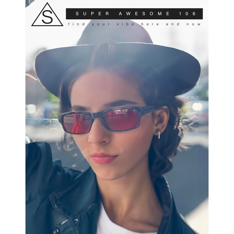 Mens Small Face Snug Fit Color Lens Rectangular Plastic Frame