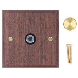 200 to 250V Brass Knob Dimmer Switch, Black Walnut Wood Dimming Switch for Home Light