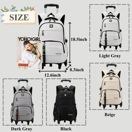 Armbq Rolling Backpack for Boys Kids Backpack with Wheels Trolley School Bag for Teens Elementary Wheeled Backpack