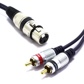 VITALCO XLR Female to 2x RCA Stereo Cable 3 m Microphone Cable 3-Pin to RCA Adapter