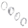 Briana Williams 4pcs Toe Ring stainless steel Adjustable Open Silver