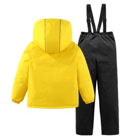 M2C Kids 2-Piece Snowsuit Thicken Patterned Ski Jackets and Pants Yellow 10-12