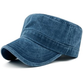 Masktide Oversize XXL Mens Washed Cotton Military Cadet Army Caps Basic Everyday Womens Classic Vintage Style Flat Top Hats