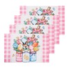 Bigqin 4 Pieces Placemat Easter Linen 45 * 30cm, Happy
