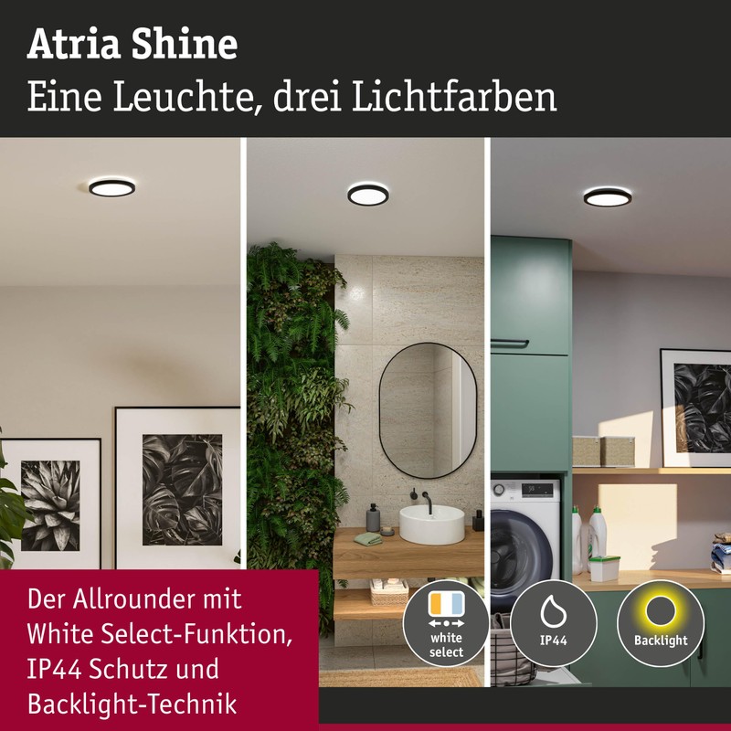 Paulmann 71271 LED Panel Atria Shine IP44 rund 190mm 7,6W