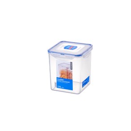 LOCK & LOCK Easy Essentials Plastic Food lids/Pantry Storage/Airtight containers, BPA Free, Square-11 Cup-for Sugar, Clear