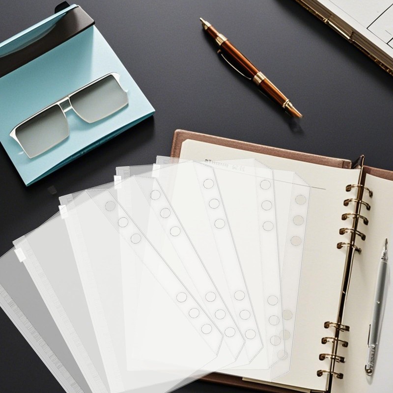 Sdhgerh Pack of 20 Waterproof Document Wallets A5 6-Hole Binder