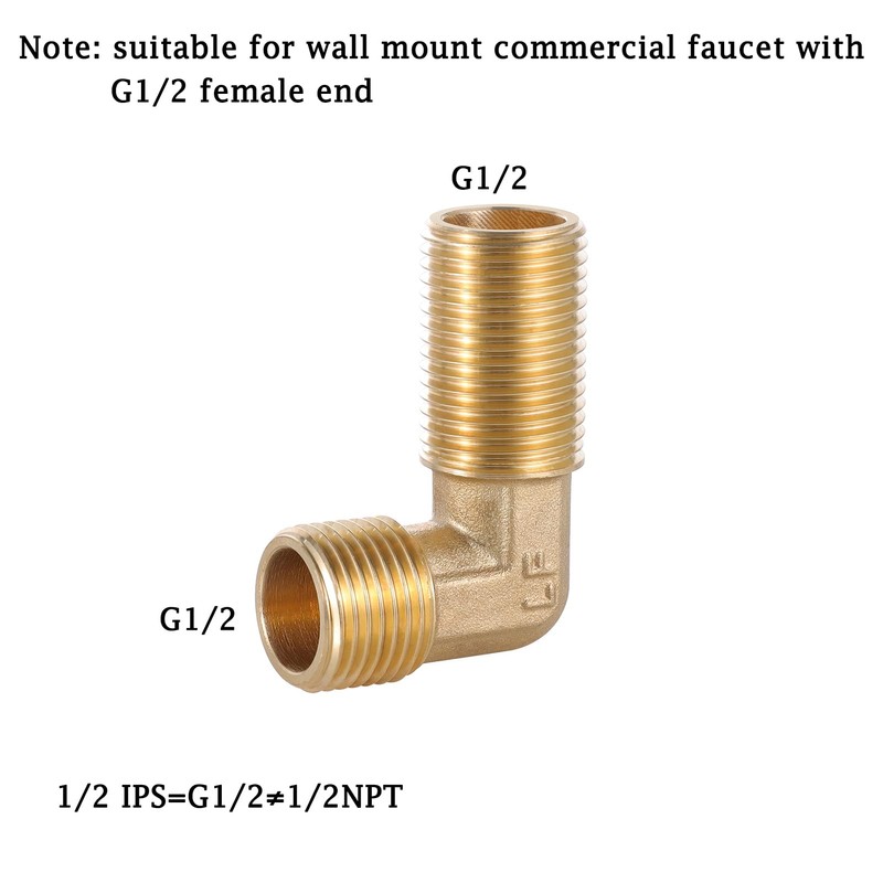 Wall Mount Commercial Faucet Installation Kit, Lead-Free (90 Degree) Backsplash