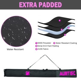 AUMTISC Ski Bags and Ski Boot Bags Combo for Air Travel Flying Snow Skis Bags Padded Two-Piece for Skis Up to 200cm and Boots Up to Size 13 (Rose)
