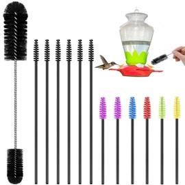 Perthlin Hummingbird Feeder Cleaning Brush 37 Pieces 3 Size Mini Nylon Tube Brush Set Double Headed Hummingbird Brush Cleaner 2 in 1 Hummingbird Brush Kit for Bottles Tubes Jars Bird Feeder (Black)