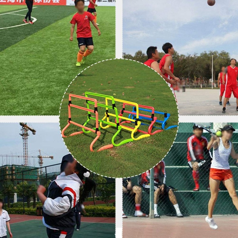 Adjustable Soccer Training Hurdles 5Pcs Speed Equipment, Increase Training Difficulty,
