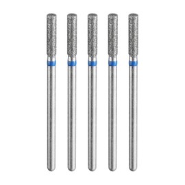 sourcing map 5pcs 120-140 Grits Diamond Grinding Bit 2.5mm Cylinder Head 2.35mm Shank 10mm Length Stone Sanding Drill Bits Rotary Tool for Ceramic Glass Nails Grinding Polishing