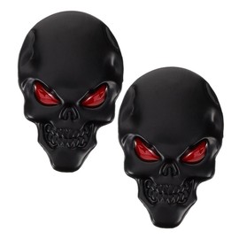 Mikinona 2pcs Zinc Alloy Skull Car Decals Vehicle Stickers for Tailgate Exterior Decoration Easy Installation Unique Design for Trucks Cars