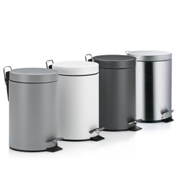 Kela Kosmetikeimer Torre 3L aus Edelstahl in silber, 17 x 17 x 25.5 cm