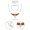 Flyonce Angel Wing Necklace, Rhinestone Crystal Simulated Pearls Enamel Wings