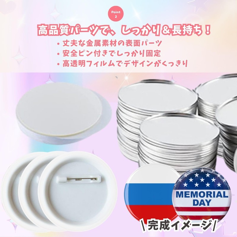 EU SOU 100 Pcs Can Badge Parts Set with Safety