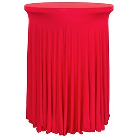 1 Pc, Wavy Spandex Cocktail Table Cover 30"-32" Round - Red for Home & Event Decor