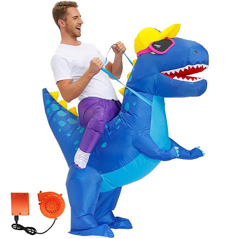 OriginalCup® Inflatable Dinosaur Costume, Blue, Unusual Adult Size Costume, Made