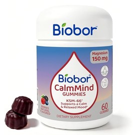 CalmMind Triple Magnesium Gummies with KSM-66 Ashwagandha, Magnesium Glycinate Citrate & Malate, Calm Mood, Relaxation & Muscle Health Supplement, GMP