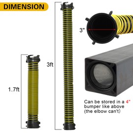 LITBM 3FT RV Sewer Hose Extension, 24-Mil Heavy Duty TPE Material for Abrasion Resistance and Crush Protection, Camper RV Extension Hose with Pre-Attached Bayonet Fittings, Yellow