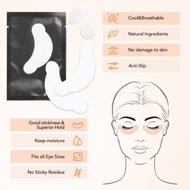 Lunamoon Eye Pads for Eyelash Extension Eyelash Pads Eye Pads Eyelash Extension Pad Eyelash Pads Eye Gel Pads Eyelash Lifting Pad Eyelash Colouring Pad Lash Extension Pads 50 Pairs (Hat Black)