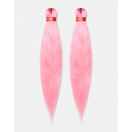 Xpression Pre-Stretched Braiding Hair - 100% Kanekalon, Itch-Free, Lightweight, Hot Water Set, 46" - 160g. (XP_PS_ICEPINK)