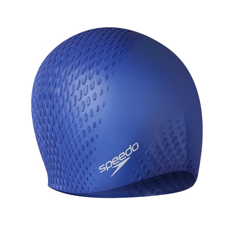 Speedo Unisex Bubble Active+ Swimming Cap, Textured Design, Hapuna Blue,