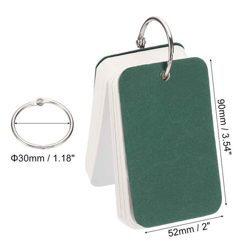 PATIKIL 6pcs Flash Card with Ring, 3.5x2 Flash Card Blank