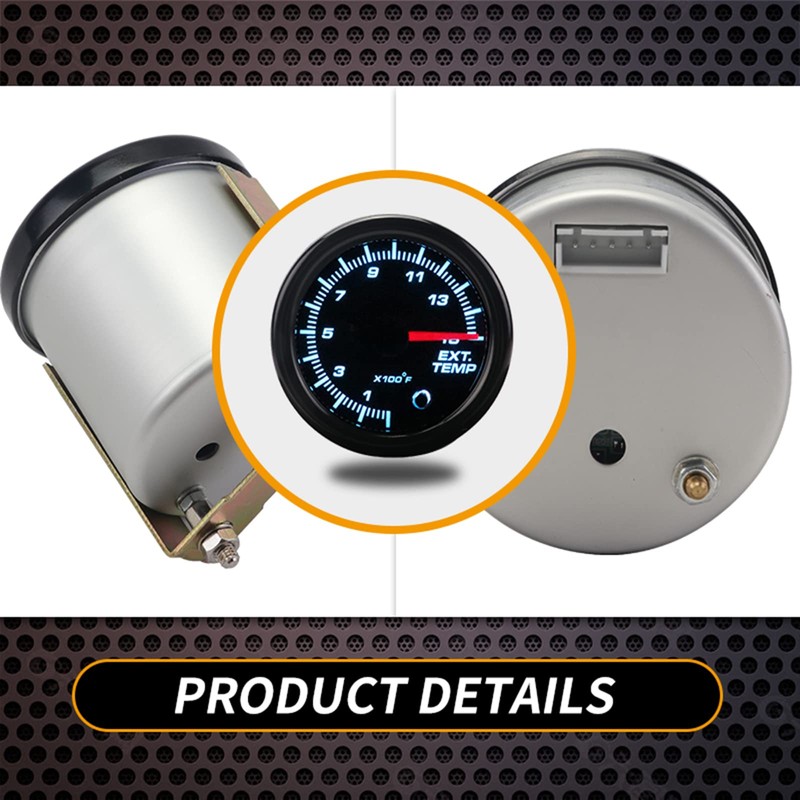 Exhaust Gas Temperature Gauge, 7 Color Series 0-1500°F Pyrometer EGT