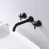 sumerain Matte Black Bathroom Faucet,Wall Mount Black Bathroom Faucets and
