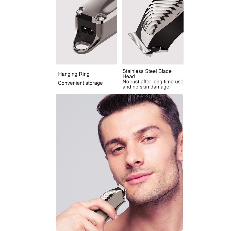 Hair Trimmer Rechargeable Low Noise Safe Portable Electric Hair Clipper