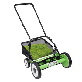TBVECHI Reel Mower, 16" 5-Blades Manual Lawn Mower, Adjustable Cutting Heigh Push Lawn Mower w/Grass Catcher, Specialty Grass Mower, Green