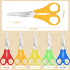 60 Pcs School Supplies Kit Bulk Includes 30 Pcs Safety Blunt Tip Student Scissors 30 Pcs 12 Inch Plastic Rulers Back to School Supply for Student Classroom Office(Multi Colors)