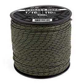 Atwood Rope MFG 1/16 Utility Cord 1.6mm x 100ft Reusable Spool | Tactical Nylon/Polyester Fishing Gear, Jewelry Making, Camping Accessories (Camo, 100)