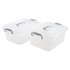 Zopnny 2-Pack Plastic Storage Latch Box, Clear Containers with Lids,