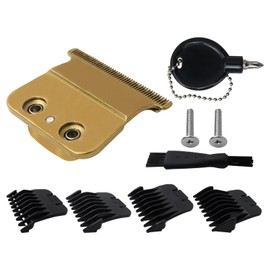 Gxcdizx Upgraded 707Z Replacement Blade for BaBylissPRO FX787 & FX726 Trimmers, DLC Replacement Blades with 4 Guards Set for BaByliss Trimmer Blade - Gold