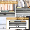 Meetue Under Bed Storage with Wheels, 2 Pack 75L Underbed