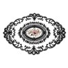 sourcing map Retro Lace Placemat 12x16-in Oval Embroidered Table Place