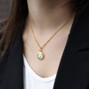 Trendsmax Initial Necklace Women Gold Plated Round Letter O Pendant