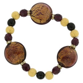 GlassOfVenice Murano Glass Magic Bracelet - Purple Gold