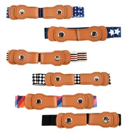 DecorDwell Kinder Stretchgürtel, 6 Stücke Verstellbare Kindergürtel, Ohne Schnalle Kindergürtel, Elastischer Unsichtbaregürtels, sportgürtel für 2 bis 15 jährige Jungen