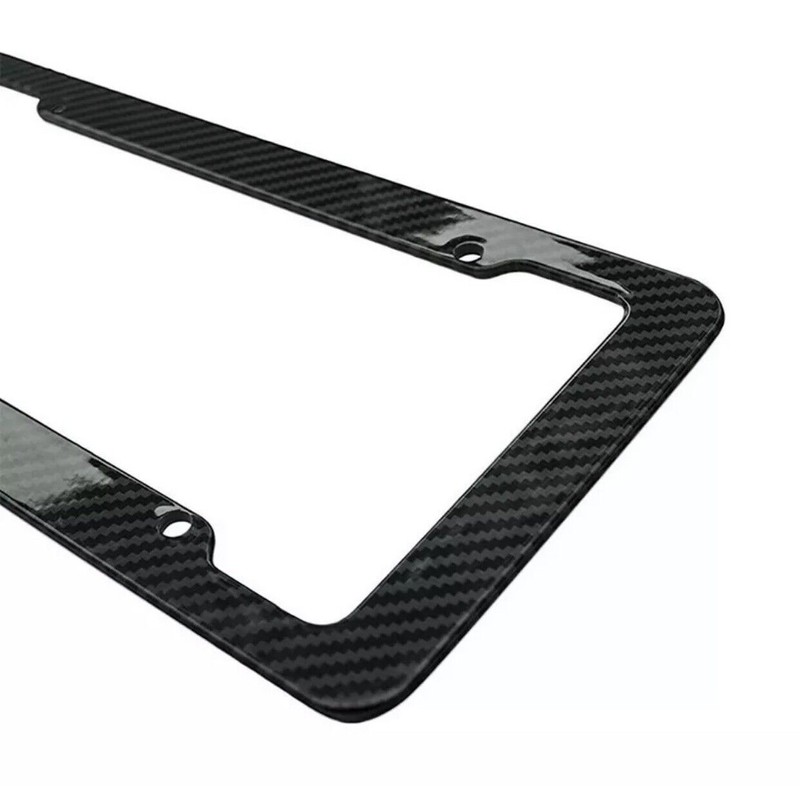 BLVD Black Car Carbon Fiber License Plate Frame Cover Front