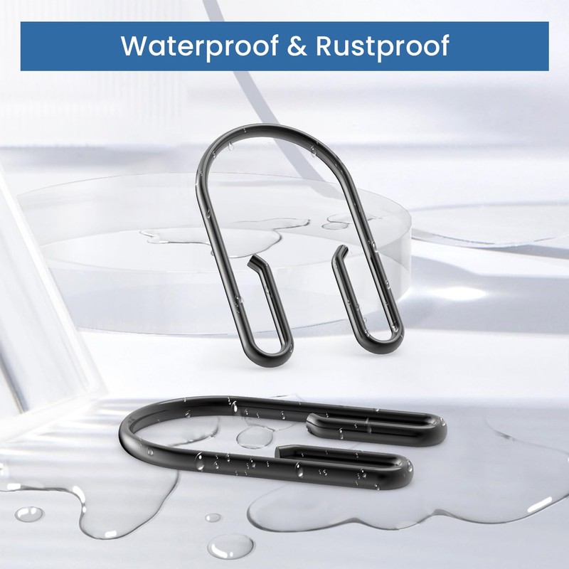 Black Shower Curtain Hooks Rings ，Double Sided Shower Curtain Rings