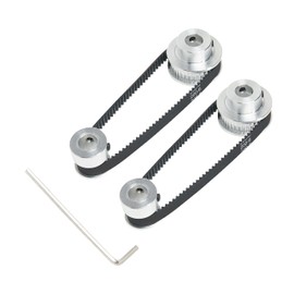 SHCEEC 2PCS Set 2GT Aluminum Timing Pulley 20&36 Teeth 8mm Bore Synchronous Wheel with 2PCS Length 200mm Width 6mm Belt (20-36T-8B-6)