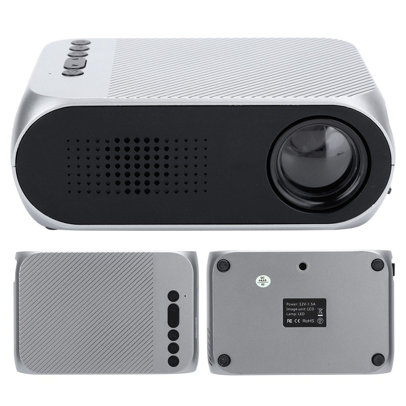 Mini Projector Silver Micro Portable 1080P LED Multi Function for