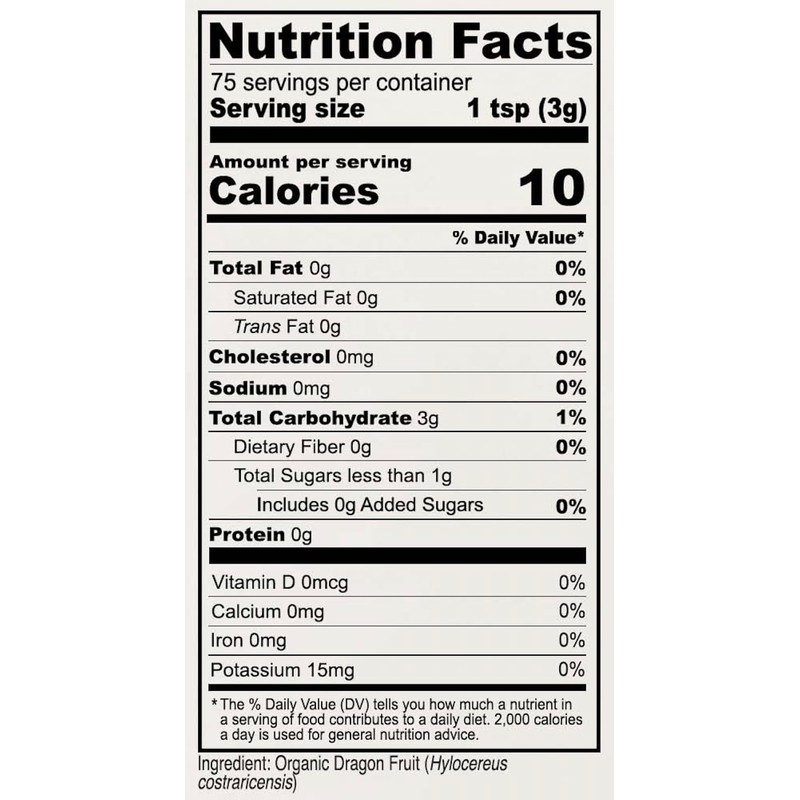 Anthony's Organic Dragon Fruit Powder, 8 oz, Freeze-Dried, Gluten Free,