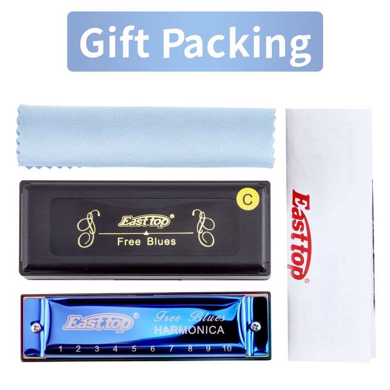 East top Blues Diatonic Harmonica in C, 10 Holes Blues