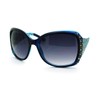 SA106 Womens Rhinestone Oversized Rectangular Butterfly Thick Fashion Sunglasses Blue